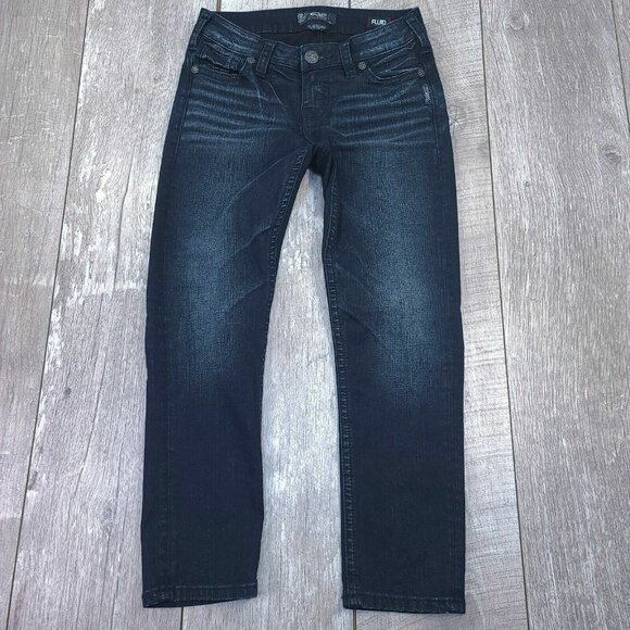 Silver Jeans Womens Tuesday Capri Size 27 Dark Blue Denim Straight Mid Rise - Picture 3 of 7